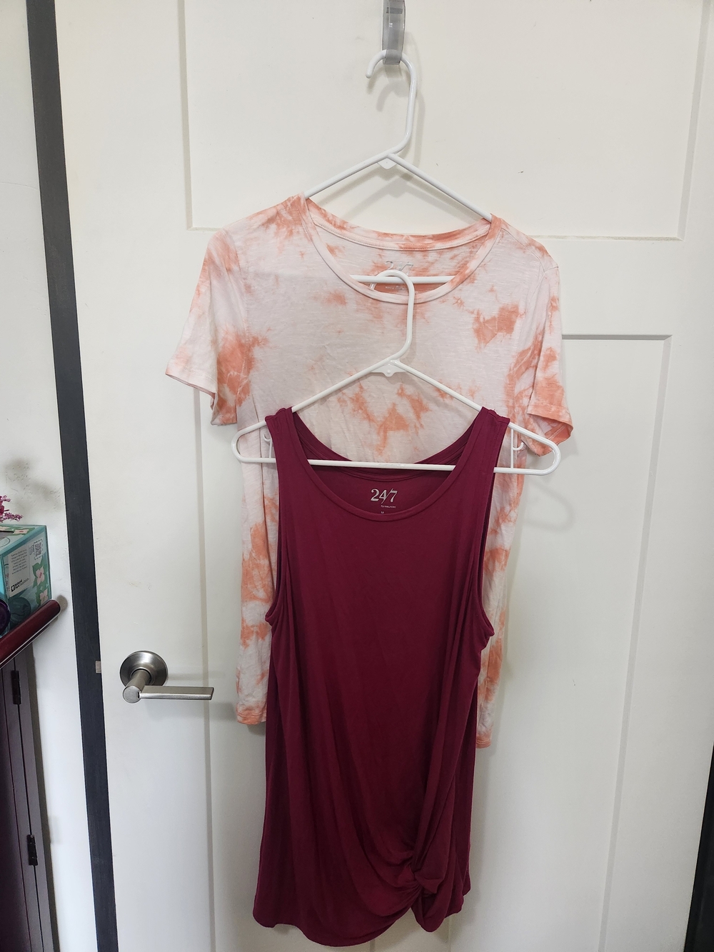 Maurices Fushia Knot-Front Tank Top And Tye Dye Shirt- Size M